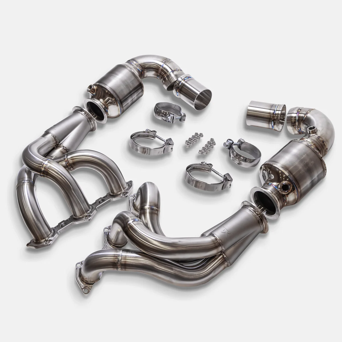 RYFT Hybrid Stainless Steel Inconel Long Tube Headers w/ HJS 200 Sport Cats For Porsche GT3RS