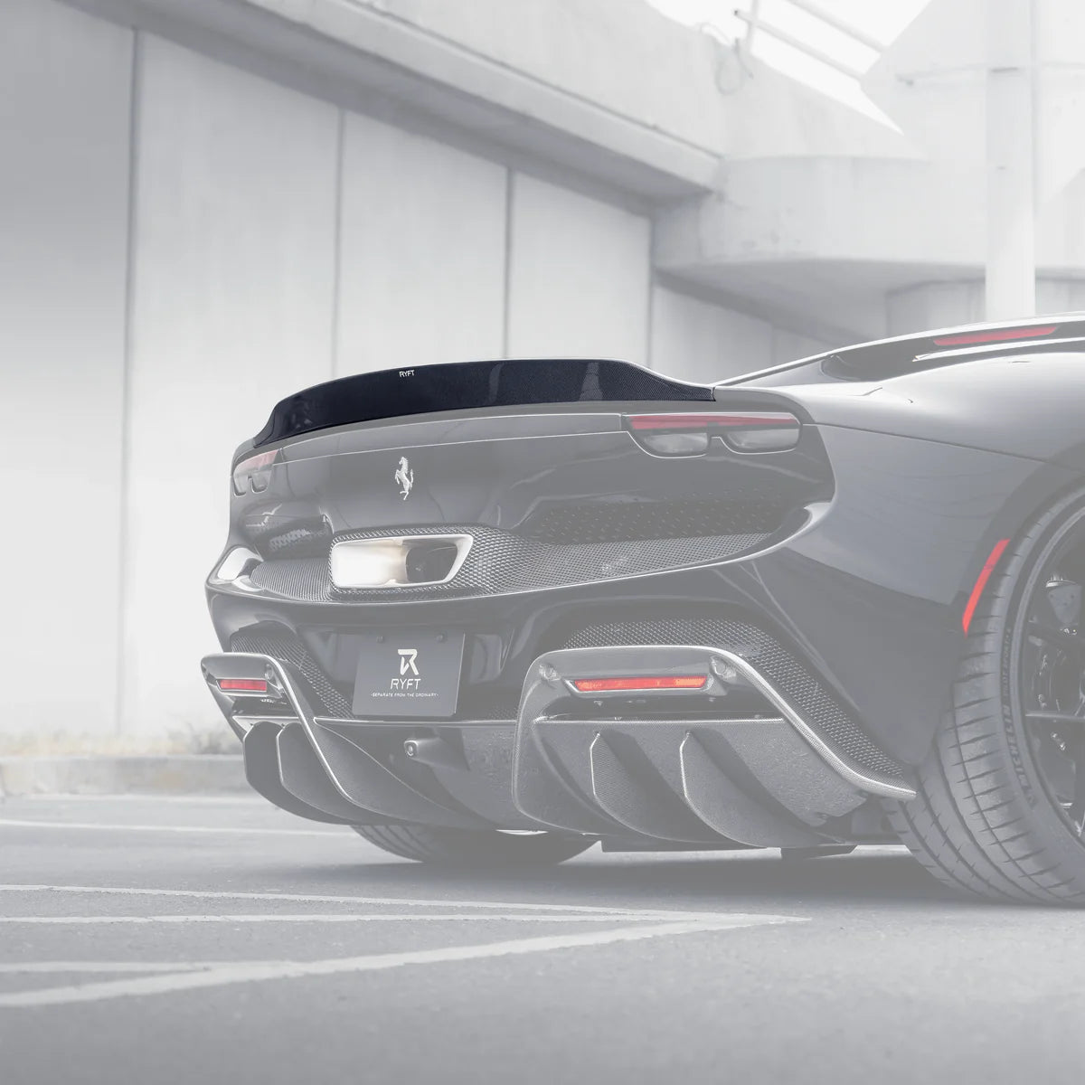 RYFT Carbon Fiber Ducktail Integrated Spoiler For Ferrari 296 GTB