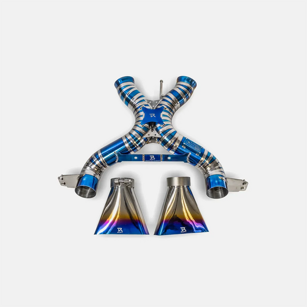 RYFT Titanium Race Exhaust w/ Blue Titanium Tips For McLaren 650S