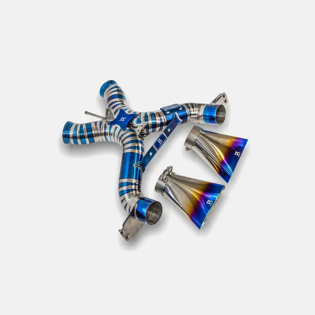 RYFT Titanium Race Exhaust w/ Blue Titanium Tips For McLaren 650S