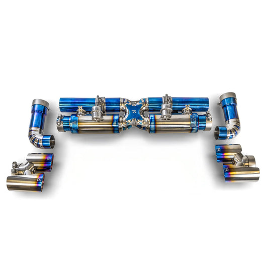 RYFT Performance Titanium Exhaust w/ Blue Titanium Tips For Porsche (991) 911 Turbo