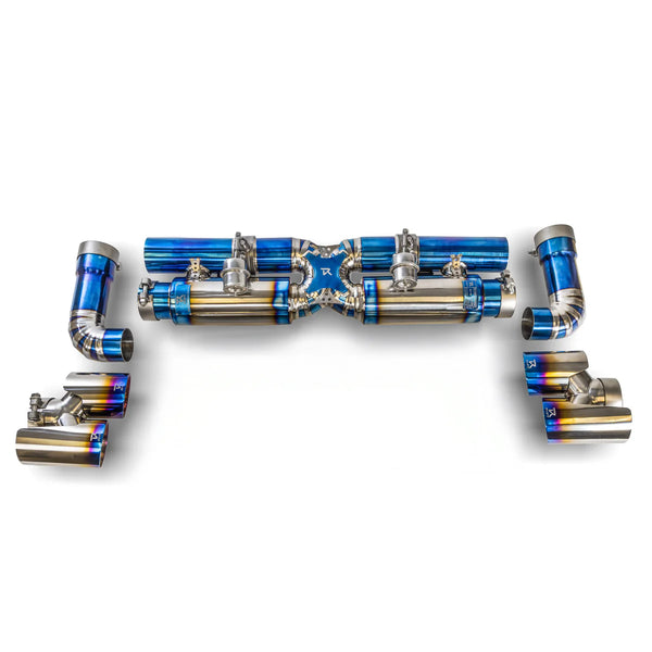 RYFT Performance Titanium Exhaust w/ Blue Titanium Tips For Porsche (991) 911 Turbo